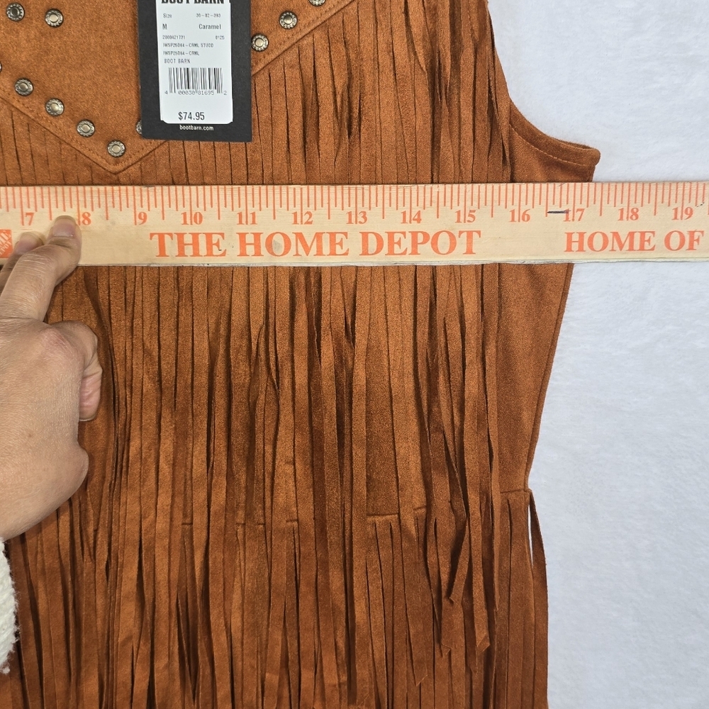 Idyllwind Garland Hippie Studded Fringe Faux Suede Sleeveless Mini Dress Sz.M - Picture 9 of 16